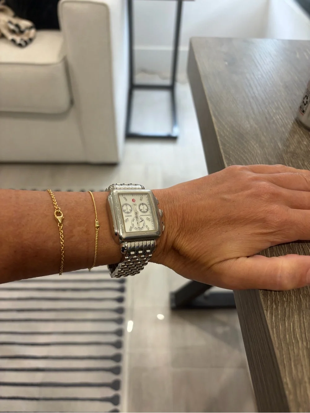 Michele Silver-Tone Deco Day Chronograph Women's Watch